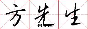 方先生怎么写好看