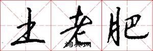 土老肥怎么写好看