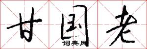 甘国老怎么写好看