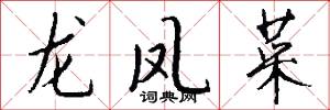 龙凤菜怎么写好看