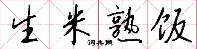 生米熟饭怎么写好看