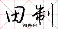 田制怎么写好看