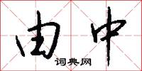 由中怎么写好看