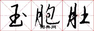 玉胞肚怎么写好看