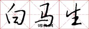 白马生怎么写好看