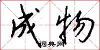 成物怎么写好看