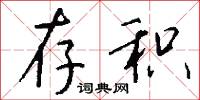存积怎么写好看