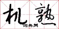 机熟怎么写好看