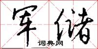 军储怎么写好看