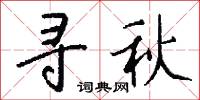 寻秋怎么写好看