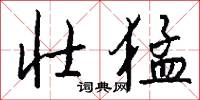 壮猛怎么写好看