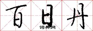 百日丹怎么写好看