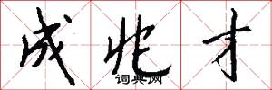 成兆才怎么写好看