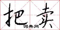 把卖怎么写好看