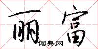 丽富怎么写好看