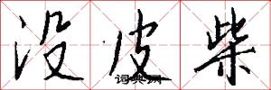 没皮柴怎么写好看