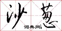 沙葱怎么写好看