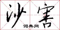 沙害怎么写好看