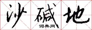 沙碱地怎么写好看