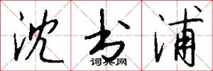 沈书浦怎么写好看