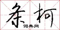 条柯怎么写好看