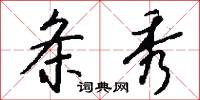 条秀怎么写好看