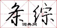 条综怎么写好看