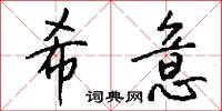 希意怎么写好看