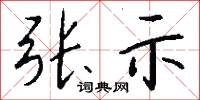 张示怎么写好看