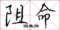 阻命怎么写好看