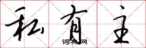 私有主怎么写好看