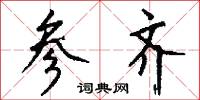 参齐怎么写好看