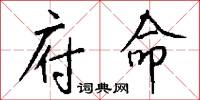 府命怎么写好看