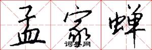 孟家蝉怎么写好看