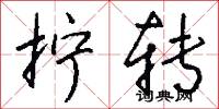 拧转怎么写好看