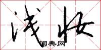 浅妆怎么写好看
