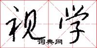 视学怎么写好看