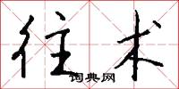 往术怎么写好看