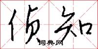 侦知怎么写好看