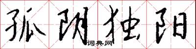 孤阴独阳怎么写好看
