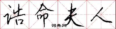 诰命夫人怎么写好看