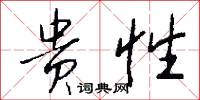 贵性怎么写好看