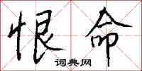 恨命怎么写好看