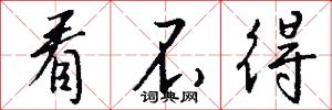 看不得怎么写好看