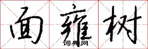 面雍树怎么写好看