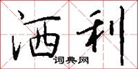 洒利怎么写好看