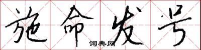 施命发号怎么写好看