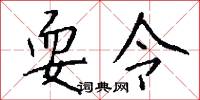 耍令怎么写好看
