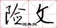 险文怎么写好看