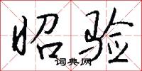 昭验怎么写好看